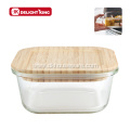 High Borosilicate Glass Food Container with Bamboo Lid